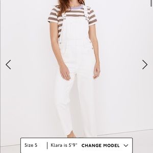 Madewell Straight leg white overalls